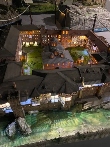 Monastery at night, with lights switched off